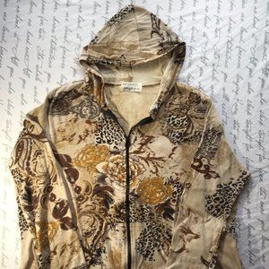 Arvanti Light Hoody Gold Floral Beaded 1XL